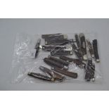 Twenty various vintage wood-handled folding pocket knives. (20)