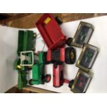 Vintage Tractors including Ertl John Deere, Tonka, battery operated plastic Powermatic and three