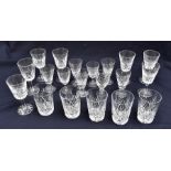 A collection of seven Waterford wine glasses, plus sherry glass and tumblers (one box)