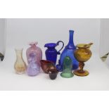 A quantity of British and Continental coloured decorative glassware, mainly 20th Century.