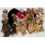 A collection of assorted collectors bear to include: Past Times, Hermann, Boyd's Bears, and