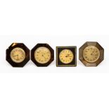 Four small strut clocks, second to third quarter 20th Century, with Swiss eight day movements: two