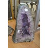 A medium sized amethyst geode