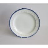 A Marked Enoch Wood & Sons of Burslem. Moulded Plate with a blue feather border. Date: 1818-46 Size: