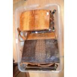 Fourteen various vintage ladies crocodile clutch bags and purses. (14) Condition: Generally good