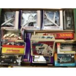 Die cast vehicle collection including Corgi, Burago, welly, etc. (1 box)