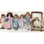 Collectors Dolls: Ashton Drake Peaches & cream, Leonardo Cassie, along with four others, one with