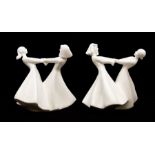 Two Royal Doulton images 1997, second quality, of two ladies dancing