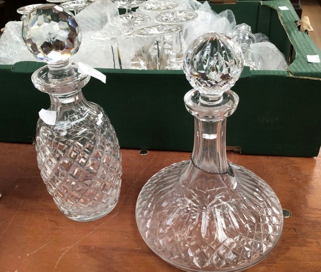 Waterford Crystal decanters x three, with thirteen wine glasses, two spare stoppers - Image 2 of 2
