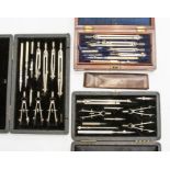 Three cased draughtsman sets, circa 1925-1955: including two by Thornton of Manchester and an MOD