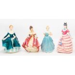 Four Royal Doulton figures comprising Janice HN2461, Southern Belle HN2229, Diane HN3604 and