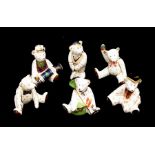 Six Royal Crown Derby Teddy Bear paperweights, comprising Cricketer, Graduate, Gone Fishing, one