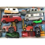 Vintage Dinky die cast vehicles to include Sunbeam Talbot, mobile Midland Bank etc.