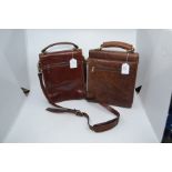 A recent gentleman's Italian leather crossbody bag by Giudi, of satchel style with brass fittings,