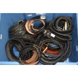 Eighteen various recent vintage gentleman's black leather belts, approx 36-46" waist. (18)