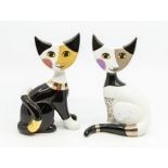 Two Goebel Rosina Wachtmeister cat figurines, Mariella and Alberto. Condition: No obvious signs of