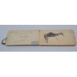 Cuthbert Crossley,  1896 sketch book with multiple ink drawings and cartoons