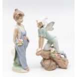 Lladro: two boxed Lladro figures 'Pocket Full of Wishes'and a fairy.