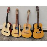 4 x acoustic/classical guitars. One is a 12 string reduced to a 6.  Condition: 12 string has 6