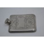 A flat plated Edwardian hip flask