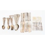American Interest: A collection of early 20th Century silver-plate "Continental" pattern flatware,
