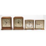 Four Elliot desk or mantel clocks with mahogany cases, second to third quarter 20th Century, with