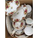 A Royal Albert Old Country Roses part tea set, including cake stand, cup, saucer and side plate,