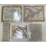 Mixed collection comprising: Four maps (East Dorset, 1842, by W. Hughes; 18th-century map of France,