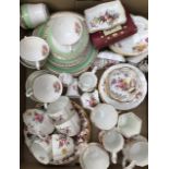 A collection of Royal Crown Derby Posie pattern tea set items to include pin dishes, vases, thimbles