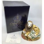 Royal Crown Derby The Nemean Lion with box and certificate. 1st quality