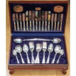 A Viners 58 piece eight place canteen of silver plated cutlery, Guild Silver Collection Dubarry