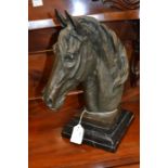 After Pierre Jules Mene, a cast bronze horses head, realistically cast with textured detail,