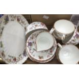 A Royal Worcester Pekin tea set, to include five cups, six saucers, six side plates, cake plate,