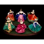 Six Royal Doulton figures, miniature, comprising Fair Lady HN3336, Minette HN3248, Sara HN3249,