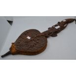 Hand carved late 19th Century hand bellows, foliage decoration