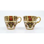 Two Abbeydale Imari porcelain breakfast cups, decorated with the Chrysanthemum pattern