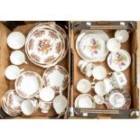 Two boxes of assorted ceramics including Abbeydale part tea wares, in the floral pattern, plus a