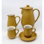 Denby mustard ground coffee set, complete