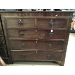 George III chest of drawers, two over three, mahogany, 108cm high, 116cm wide, 50cm deep