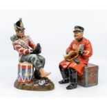 Two Royal Doulton figures including Past Glory HN2484 and Drummer Boy HN2679 No issues, all good