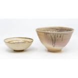 Mary Rich Studio pottery: A conical bowl and a shallow bowl.