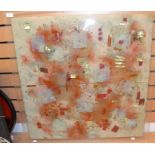 Emma Wood (20th Century), abstract fused glass panel, 88cm by 88cm