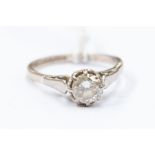 A diamond and 18ct white gold solitaire, the brilliant cut diamond weighing approx. 0.80ct, assessed