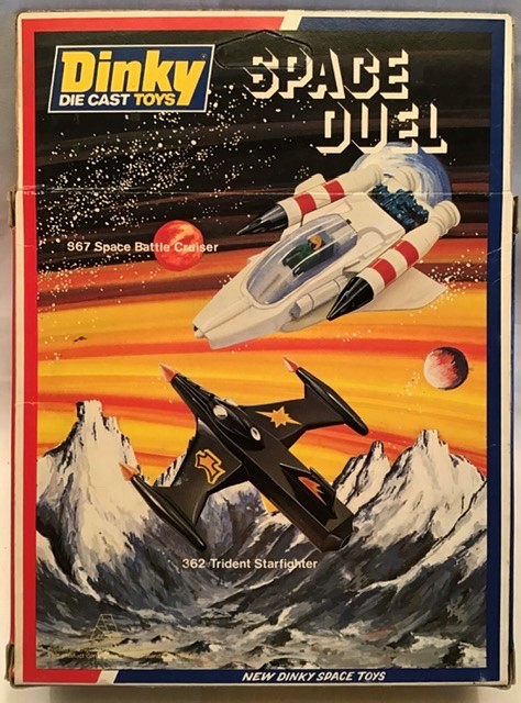 Dinky: A boxed Dinky Toys Trident Starfighter with firing Stellar Missile, No. 362; together with - Image 3 of 5