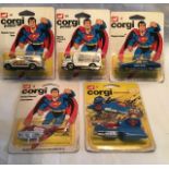 Corgi Juniors: A collection of carded Corgi Juniors Superman vehicles to include: Superman Van no.