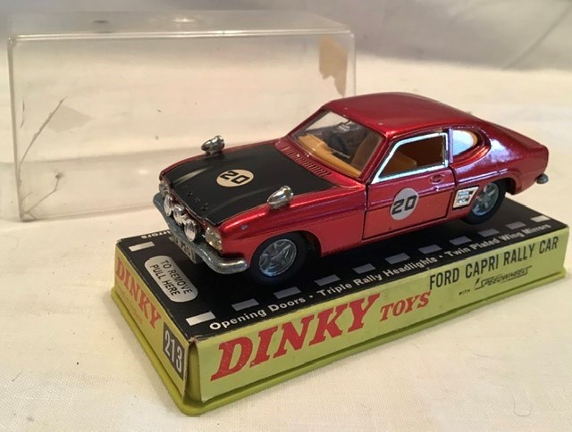 Dinky: A boxed Dinky Toys, Ford Capri Rally Car, 213, No. 20 red car, small chip to front wing and - Image 2 of 3