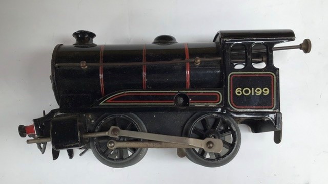 Hornby: A boxed Hornby O gauge clockwork, Tank Goods train set No. 45, with key and box. Contents - Image 4 of 5