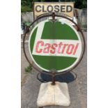 Castrol Oil, A mid-20th century vintage Castrol Oil petrol station/forecourt spinning enamel sign,