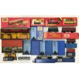 OO Gauge: A collection of assorted boxed OO gauge railway rolling stock etc. Including Triang,