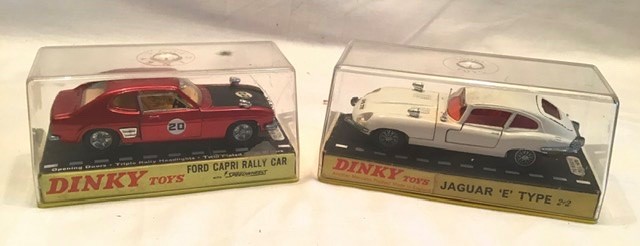 Dinky: A boxed Dinky Toys, Ford Capri Rally Car, 213, No. 20 red car, small chip to front wing and